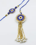 Blue Evil Eye Bhaiya Bhabhi Rakhi Combo