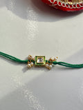 Green Thread Pearl Kundan Rakhi