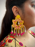 Gulabi Gajra Beaded Earrings