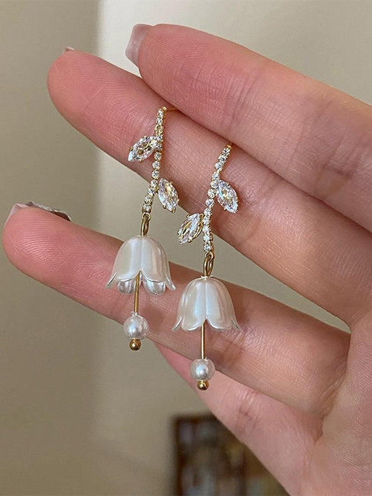 Crystal Tulip Drop Earrings