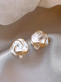 Silky Pearl Stud Earrings