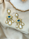 Evil Eye Pearl Dangler Earrings