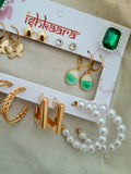 Emerald Mixed Charm Earrings Combo