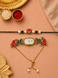 Kamal Kundan Watch Bandhan Bhaiya Bhabhi Rakhi Combo
