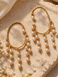 Golden Pearl Dangling Earcuff