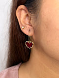 Red Heart Gold Hoops