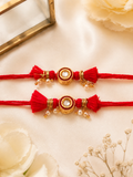Set of 2 Tiny Kundan Rakhi Combo