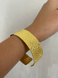 Beaten Brass Cuff Bracelet