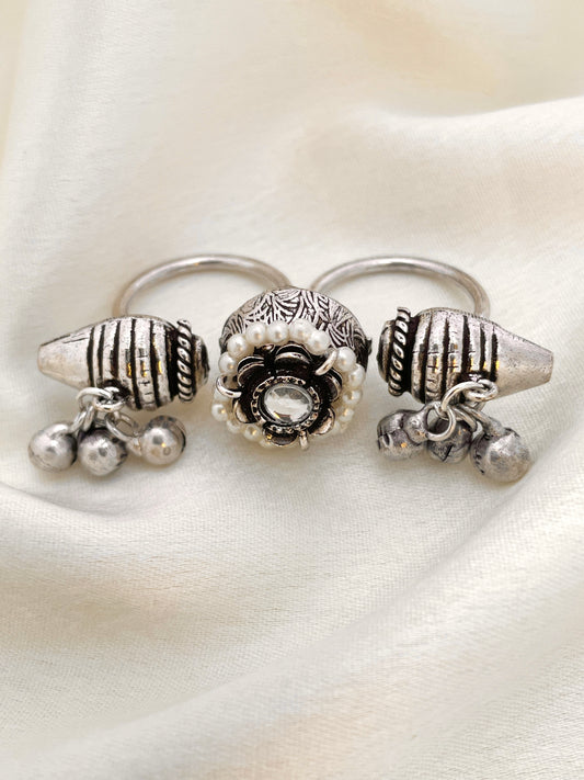 Aarohi Oxidised Ghungroo Ring