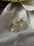 Pearl Bow Promise Earrings