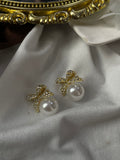 Pearl Bow Promise Earrings