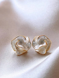 Silky Pearl Stud Earrings