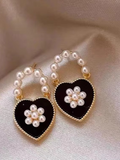Pearl Lock Charm Earrings