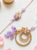 Lavender Bloom Bhaiya Bhabhi Rakhi Combo