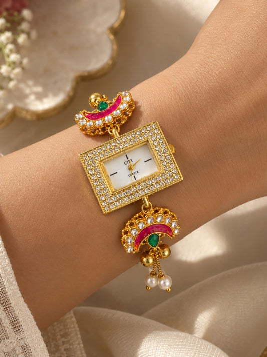 Shahi Chand Kundan Bracelet Watch