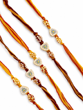 Set of 5 Trikona Nazar Rakhi Combo