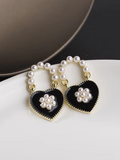 Pearl Lock Charm Earrings