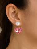 Pearl Aura Heart Earrings