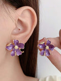 Lavender Petal Earrings