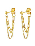 Gold Lock Chain Earrings
