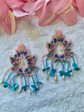 Gulabi Gajra Beaded Earrings