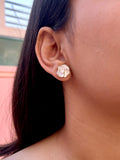 Silky Pearl Stud Earrings