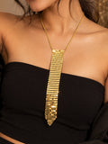 Glam Chain Tie Necklace