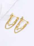 Gold Lock Chain Earrings