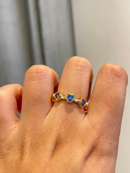 Blue Heart Stone Ring