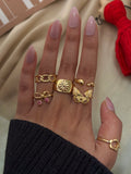 Golden Signature Ring Stack