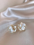 Silky Pearl Stud Earrings