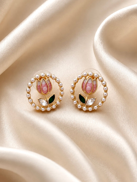 Pearl Tulip Studs