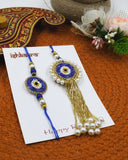 Blue Evil Eye Bhaiya Bhabhi Rakhi Combo
