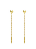 Mini Heart Threader Earrings
