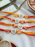 Set of 4 Trikona Nazar Rakhi Combo