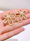 Floral Pearl Stud Earrings