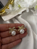Pearl Bow Promise Earrings
