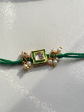 Green Thread Pearl Kundan Rakhi