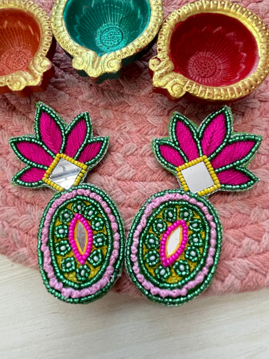 Karva Mirror Beaded Earrings