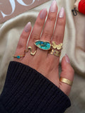 Blue Aura Ocean Ring Stack