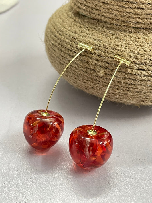 Resin Cherry Earrings
