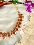 South Indian Ruby Heart Necklace Set
