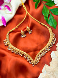 South Indian Pearl Ghungroo Necklace Set
