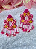 Gulabi Gajra Beaded Earrings