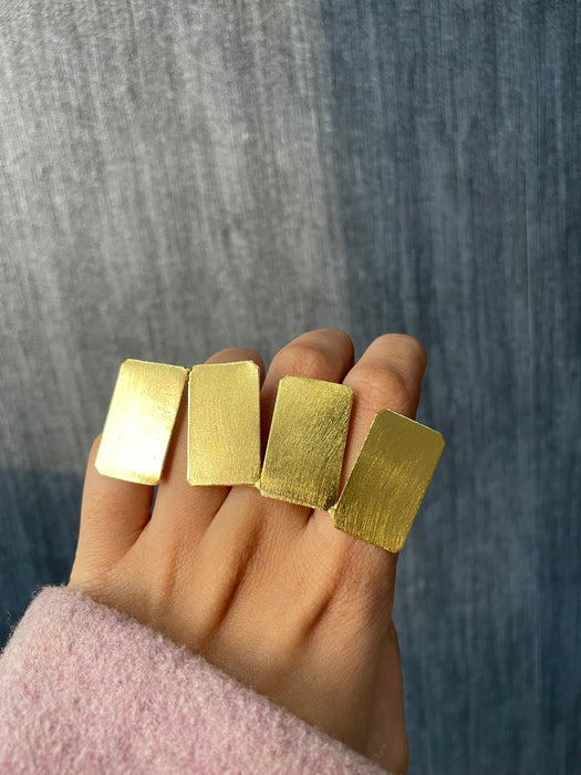 Abstract Brass Statement Ring
