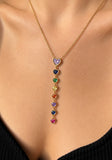 Multicolor Heartline Necklace