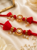 Set of 2 Tiny Kundan Rakhi Combo