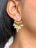 Pearl Dangling Two in One Earrings