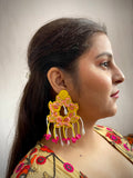 Gulabi Gajra Beaded Earrings
