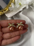 Pearl Bow Promise Earrings